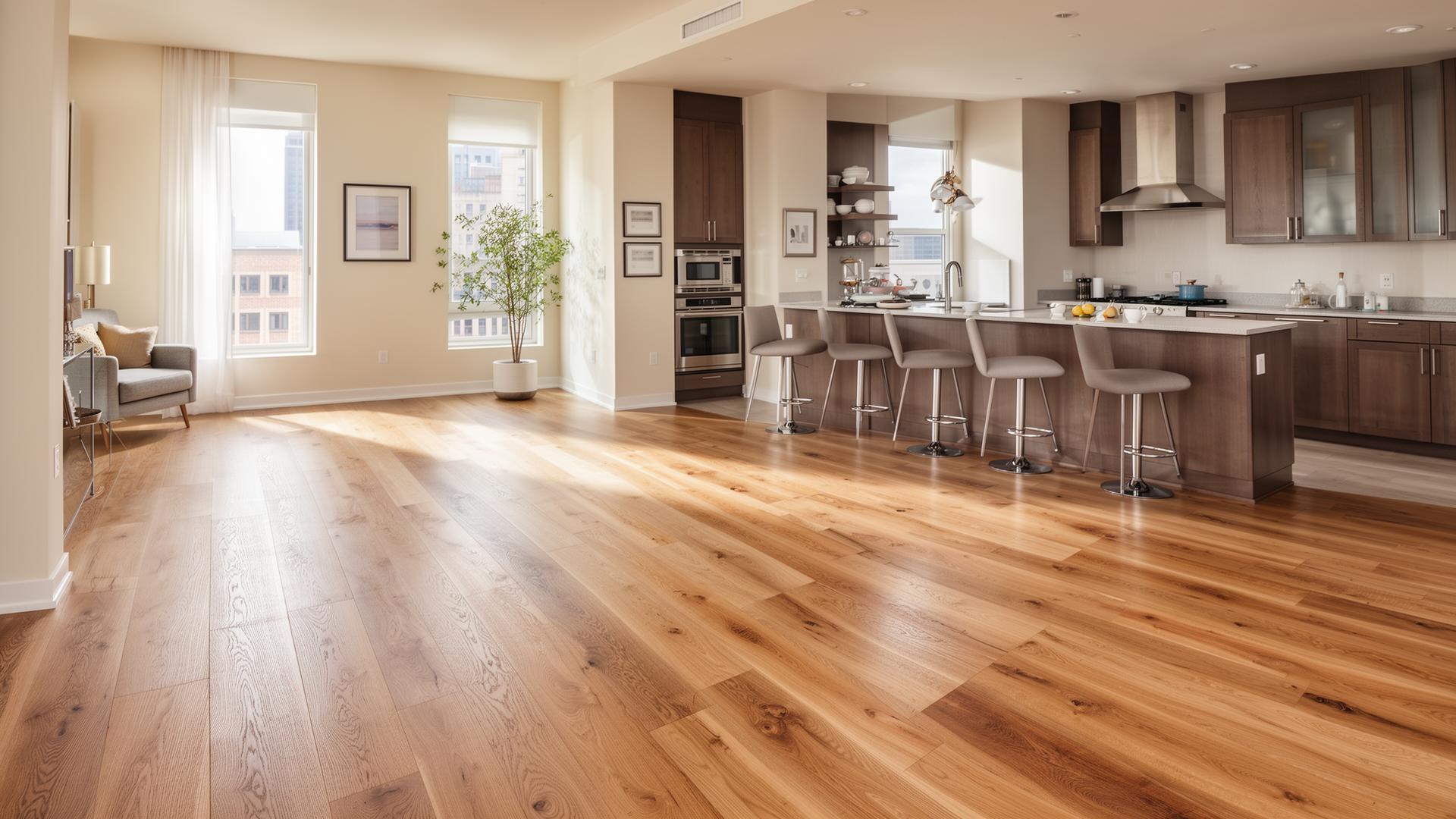 Home interior with hardwood floors